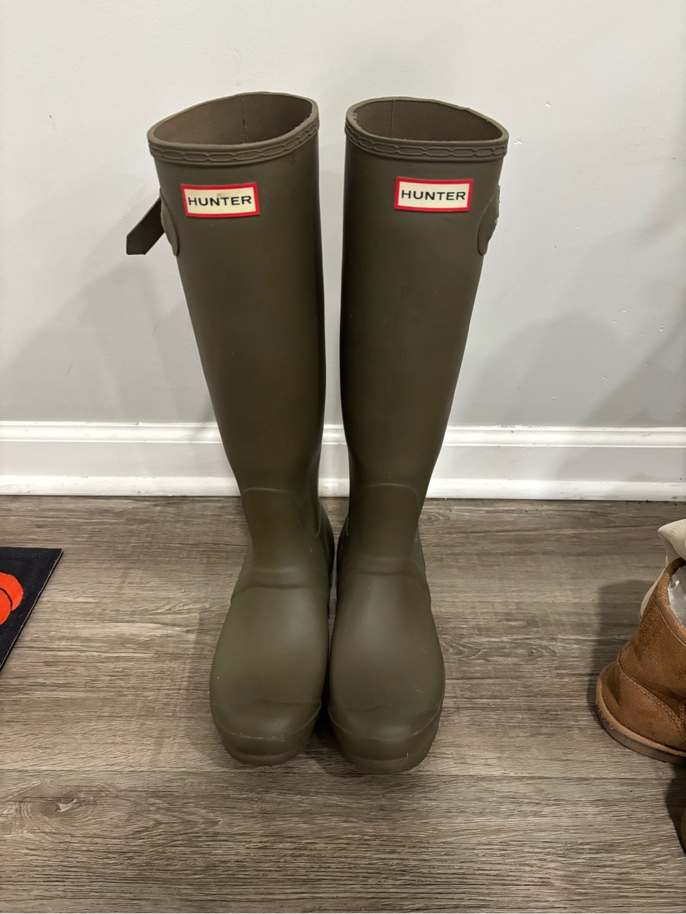 Women's original tall hunter boots - dark green size 8
